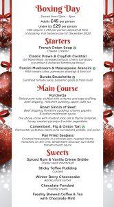 Boxing Day Menu 2024 Hotel Victoria