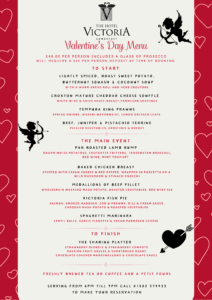 Valentines Day Menu 2026 Hotel Victoria